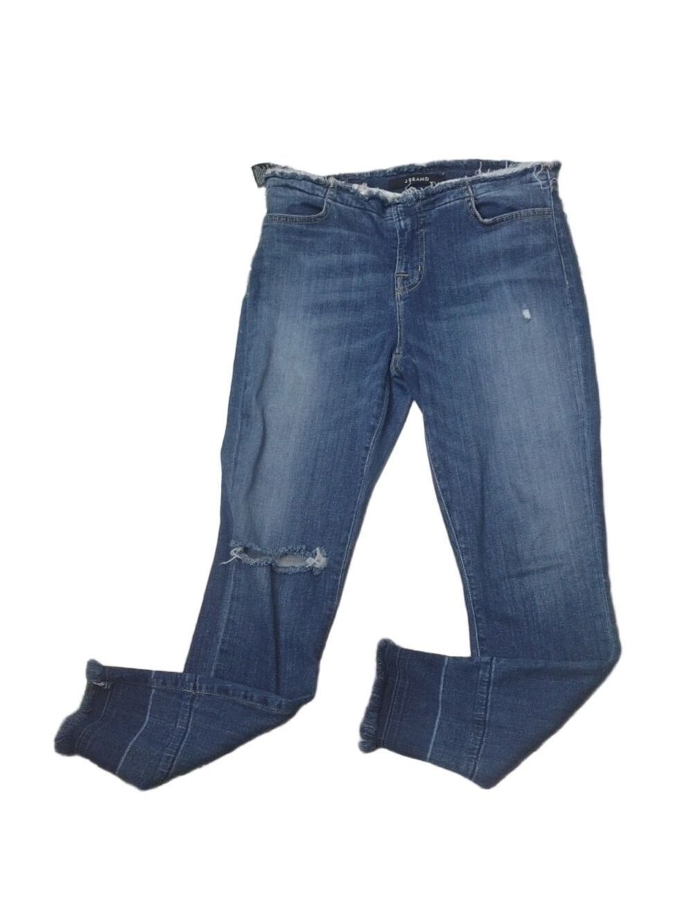 J BRAND Capri Stigma Distressed Fringe Jeans Size 26